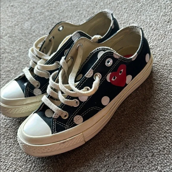 Comme des Garcons Black and White Polka Dot Sneakers - Picture 4 of 4